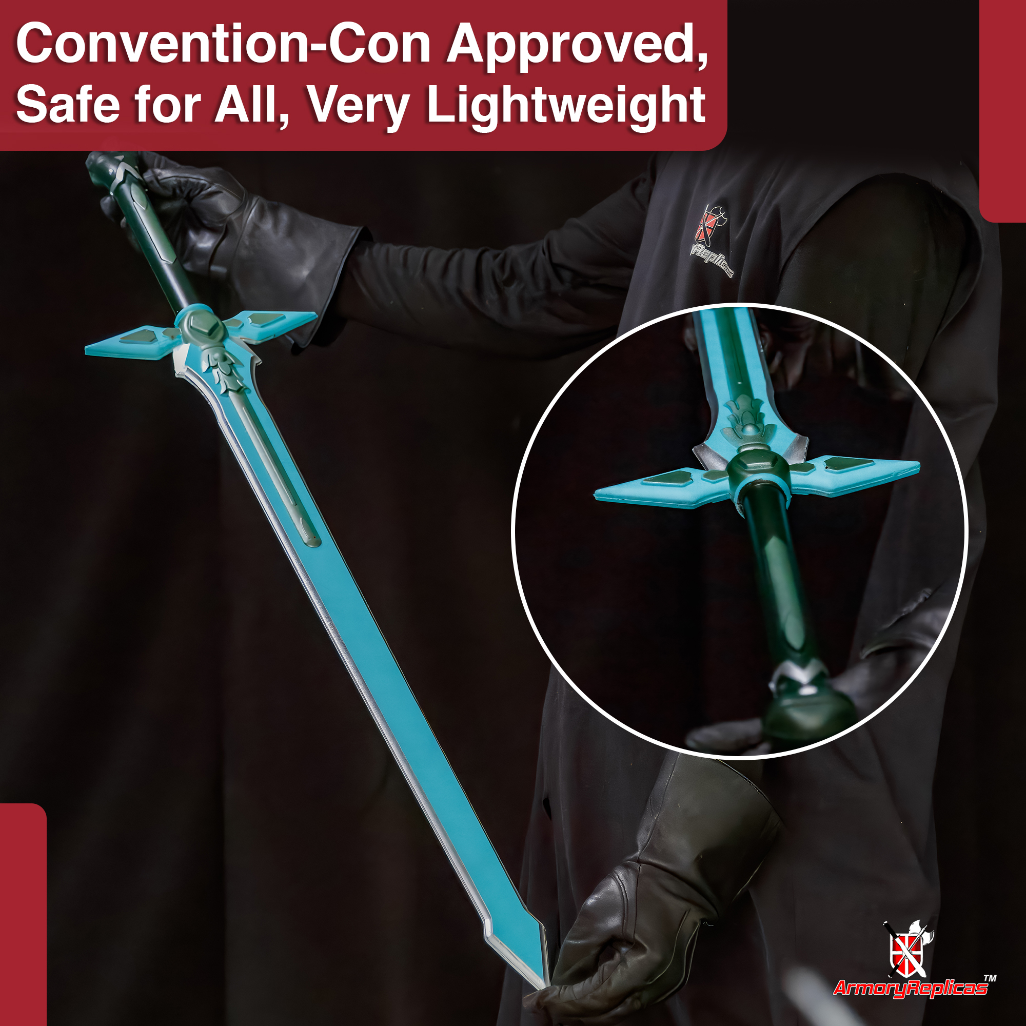 Sword Art Online Kirito Elucidator Foam LARP Cosplay Sword – Safe PU Rubber Blade