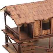 MERIGLARE Wooden Model Kits House DIY Wooden House Assemble Unassembly 1/72 Models House DIY Projects Accessory Micro Landscapes Decor G