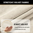 thumbnail image 3 of PrimeBeau Stretch Velvet Couch Cushion Covers Solid Pattern Suitable, 3 Cushions Extra Largess, Ivory, 3 of 7