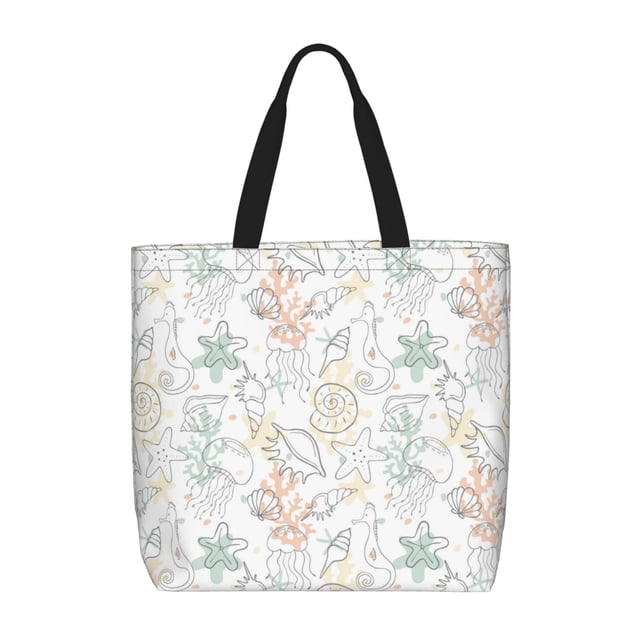 Balery Sea Animals Bolsa de Mano para Mujeres con Cremallera, Bolsa de Gimnasio con Compartimentos, Bolsa para Laptop, Bolsa para Trabajo