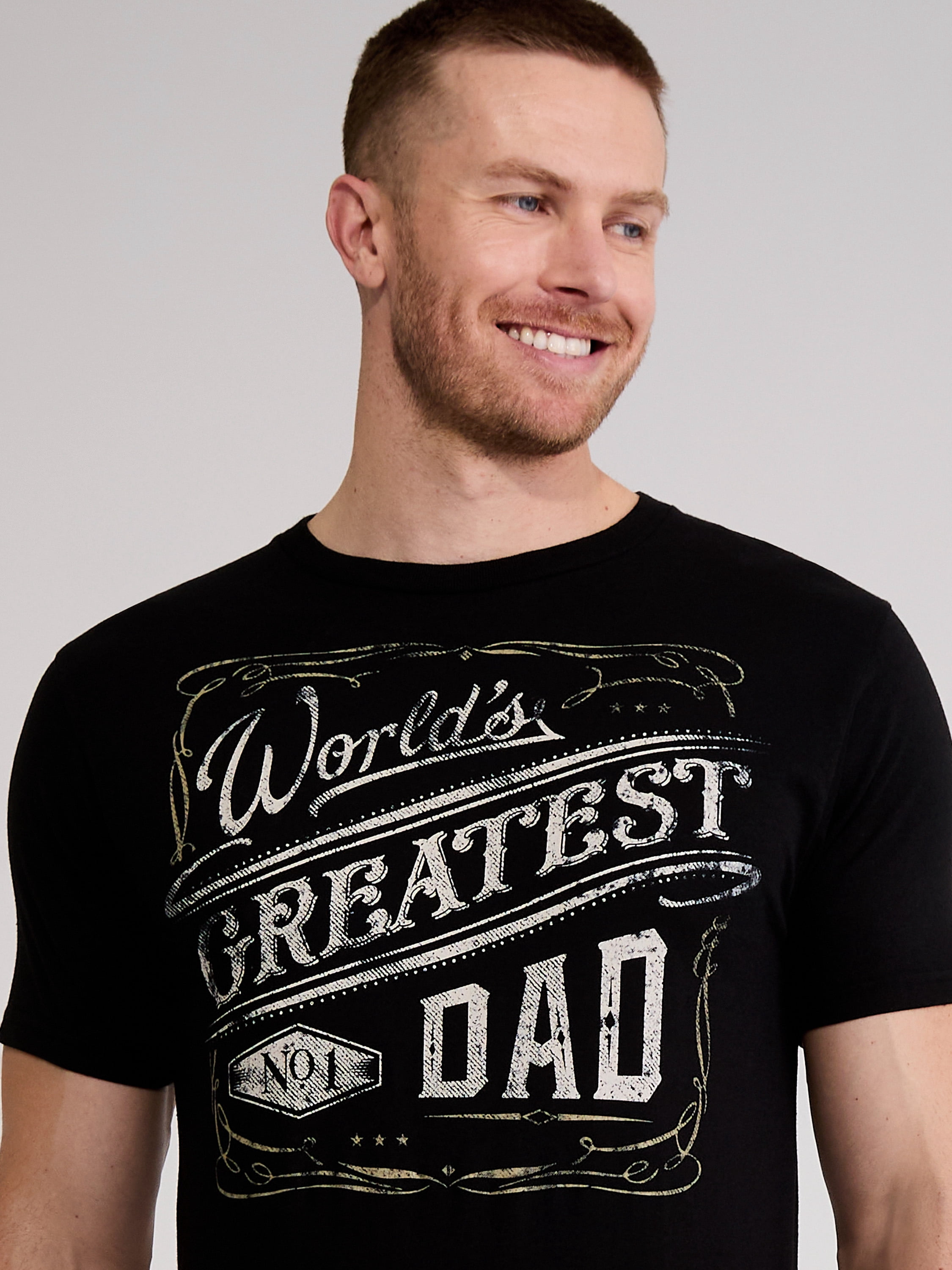 Men's and Big Men's Father's Day World's Greatest Dad Graphic Tee Shirt from Way to Celebrate, Sizes S-3XL