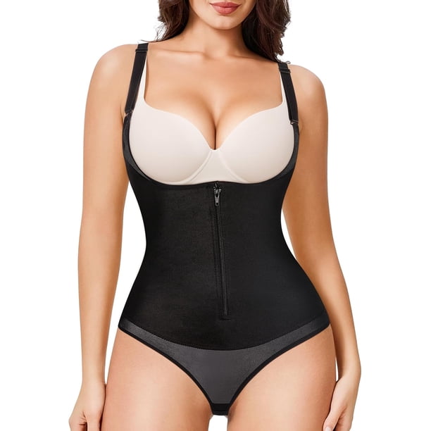 YERKOAD - Body molder de látex para mujer, cintura entrenr de cuerpo completo, control de abdomen, fajas colombianas con cierre y corsé abierto