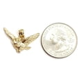 thumbnail image 2 of 14k yellow gold owl full body open wings pendant charm gift fine jewelry 2.5g, 2 of 12