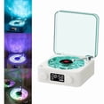 thumbnail image 1 of wonima02 The Waves Vinyl Player, Waves Bluetooth Speaker, Portable Vintage Vinyl Speaker with Adjustable Light and Time for Bedroom, Party, White, 1 of 1