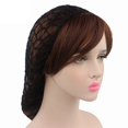 thumbnail image 3 of Womens Mesh Hair Net Crochet Cap Solid Color Snood Sleeping Night Cover Turban, 3 of 6