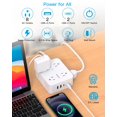 thumbnail image 2 of Cable de extensión Power Strip de 3 m con 8 salidas y 4 puertos USB HANYCONY, 2 of 7