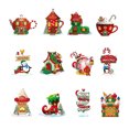 thumbnail image 2 of Dserfhy 12/24/36Pcs Christmas Wooden Hanging Decoration Farmhouse Rustic Holiday Party Winter Xmas Tree North Pole Hanging Ornament Sign, 2 of 7