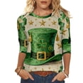 thumbnail image 2 of Ounisa Womens 3/4 Sleeve St. Patrick's Day T-Shirts Crew Neck Spring Graphic Tee Tops, 2 of 8