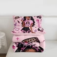 thumbnail image 5 of Erosebridal Cute Black Girls Twin Comforter Sets,Kids Lipstick Cosmetics Pink Sequin Print Stars Bedding Set,Reversible Pink 2 Pieces, 5 of 7