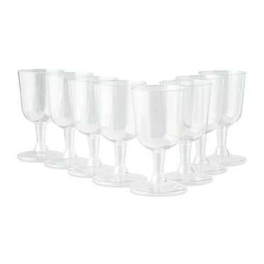 Clear Plastic Wine Glasses, 6.3 fl oz, 8 Pieces, by Way To Celebrate