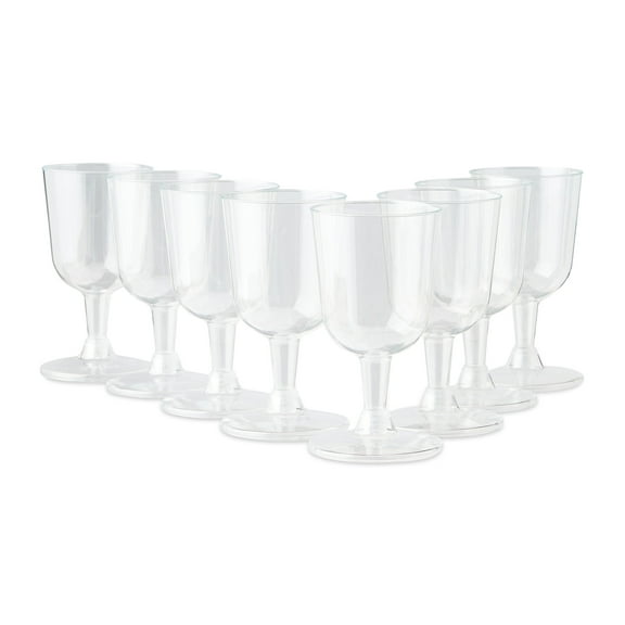 Clear Plastic Wine Glasses, 6.3 fl oz, 8 Pieces, by Way To Celebrate