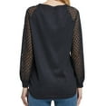 thumbnail image 2 of Mengpipi Women's Long Sleeve Blouse Lace Waffle Knit Loose Casual Tops, Navy Blue-XXL(US 20-22), 2 of 7