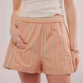 thumbnail image 2 of GZWYHT Shorts for Women,Summer Pants,Women Striped Boxer Shorts Elastic Waist Cute Pj Short Summer Loose Shorts Sleep Bottoms Pajamas Shorts,High Waisted Pants,Comfy Shorts,Womens Shorts,Orange,XL, 2 of 6