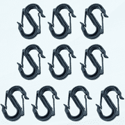 10 Pieces Heavy Duty S Hooks Plastic S Shaped Hooks Hanger Double S Hooks Double Head Clasp S Hooks for Tent Tarpaulin Net Cargo Net Bungee Net Truck Net, Black
