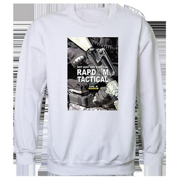 Rapdom 2 Graphic Crewneck Sweatshirt, White - Large