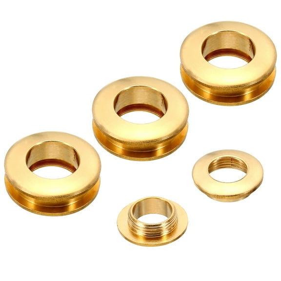 Uxcell 12mm(1/2 inch) Solid Brass Hole Eyelets, 4 Pcs Arc Surface Self Backing Grommets with Washer, Brass Tone
