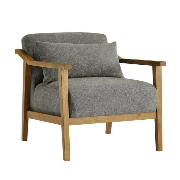 Comfort Pointe Rayn Wood Arm Accent Chair with Lumbar Pillow