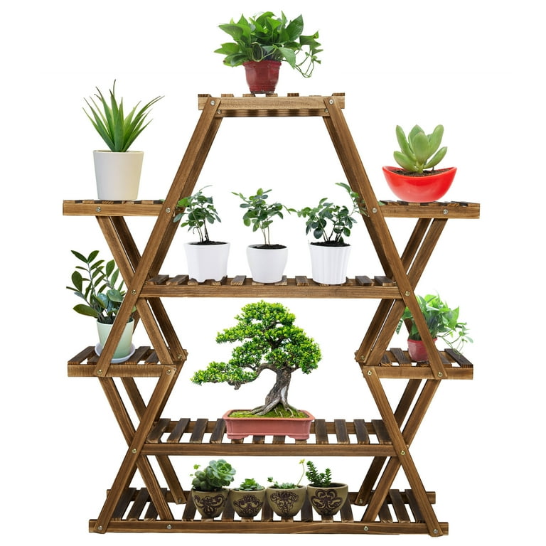 6-Layer Wooden Flower Stand Plant Display Stand Shelf Indoors & Outdoors 6-Layer Wooden Flower Stand Plant Display Stand Shelf Indoors & Outdoors