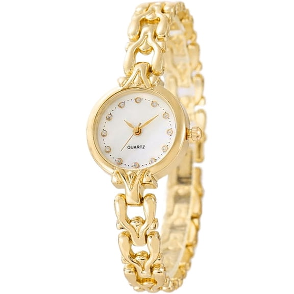 Women Gold Bracelet Wrist watchs Minimalist Diamond watchs Stainless Steel Quartz Waterproof watchs (01 Gold)
