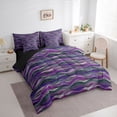 thumbnail image 3 of Homewish Vintage Abstract Ombre Bedding Comforter Set 7-Piece, Purple Stripes King Bedding Sets, Teens Kids Adult Men Women Reversible Bed Sheets, Microfiber Bedroom Decor, 3 of 7