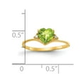 thumbnail image 2 of Primal Gold 14 Karat Yellow Gold 6mm Heart Peridot and A Diamond Ring, 2 of 3