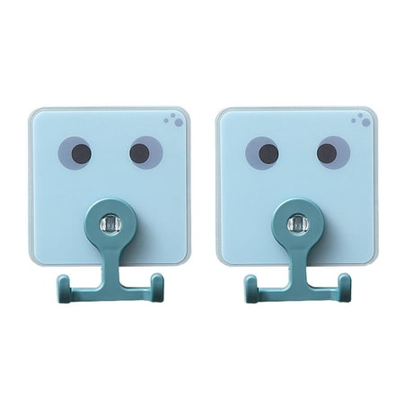 

GIFZES 2Pcs Rotatable Octopus Plastic Hook Two Head Punch Free Cartoon Adhesive Hanger