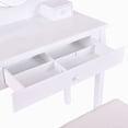 thumbnail image 4 of Patiojoy Mirrored Dressing Table Wooden Vanity Makeup Unit w/ Cushioned Stool White, 4 of 9