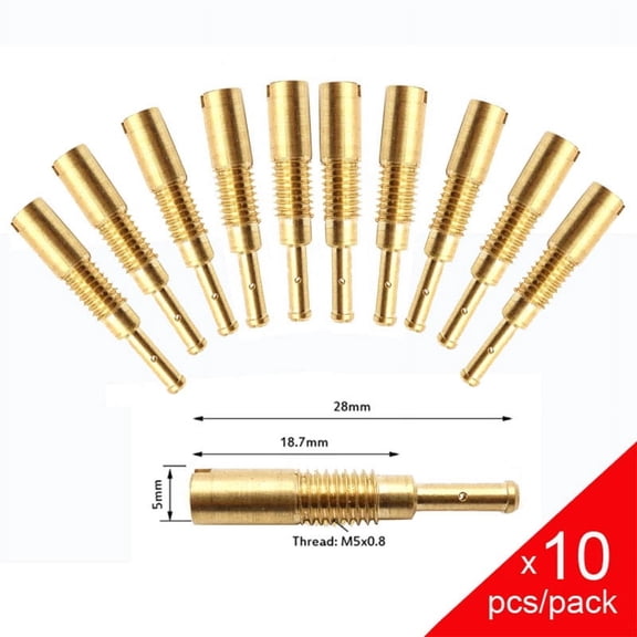 suitable for 10pcs Carburetor Pilot Jet M5 Slow jet idle jet 5x0.8mm Thread 35,38,40,42,45,48,50,52,55,60 Slow Jet KEIHIN  Injector Nozzle