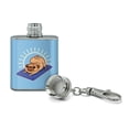 thumbnail image 2 of Downward Facing Dog Pug Doing Yoga Stainless Steel 1oz Mini Flask Key Chain, 2 of 3