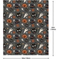 thumbnail image 4 of Halloween Blanket 60"X80"Pumpkin Fleece Throw Blanket Black Cozy Soft Lightweight Blankets Fluffy Throws Gift for Kids Woman Men Kids, 4 of 6
