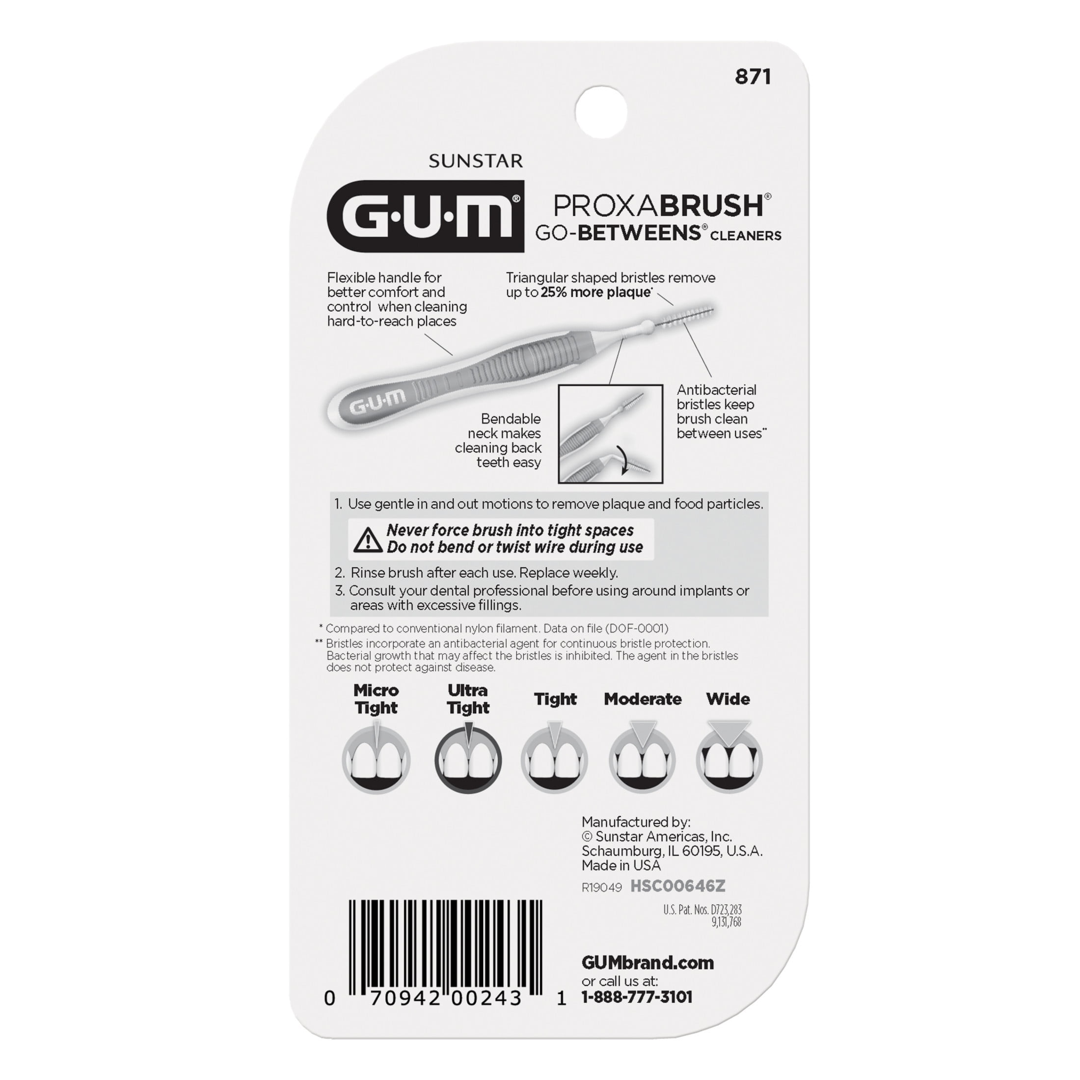 (2 pack) GUM Proxabrush Go-Betweens - Ultra Tight, Interdental Brushes, Soft Bristled Dental Picks, 10 Count