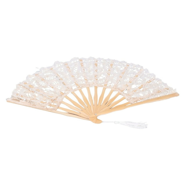 Abanico Plegable Tela de Encaje Hallow Huesos de Bambú Estilo Vintage Abanico Plegable Abanico de Mano con Borla para Ropa de Rendimiento Fiesta Boda Baile Decoración Regalo ANGGREK Otros