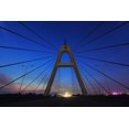 thumbnail image 2 of Texas Picture Archive 24x17 Gold Ornate Wood Framed with Double Matting Museum Art Print Titled - Texas Bridge-night view, 2 of 4