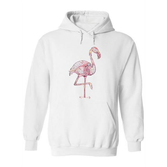 Cute Flamingo With Patterns Hoodie Women -Image by Shutterstock, Female XX-Large