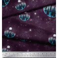 thumbnail image 3 of Soimoi polyester Crepe Fabric Tree,Moon & Sacred Geometry Galaxy Printed Fabric 1 Yard 42 Inch Wide, 3 of 3