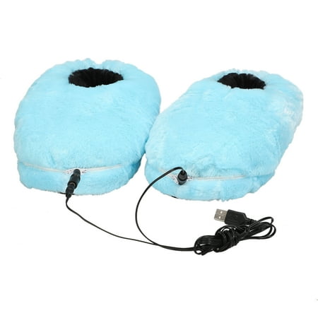 

Garhelper Electric Heating Shoes Non-Slip Split Feet Short Cuts Usb Charge Large Pocket Design Far Infrared Plush Foot Warmers