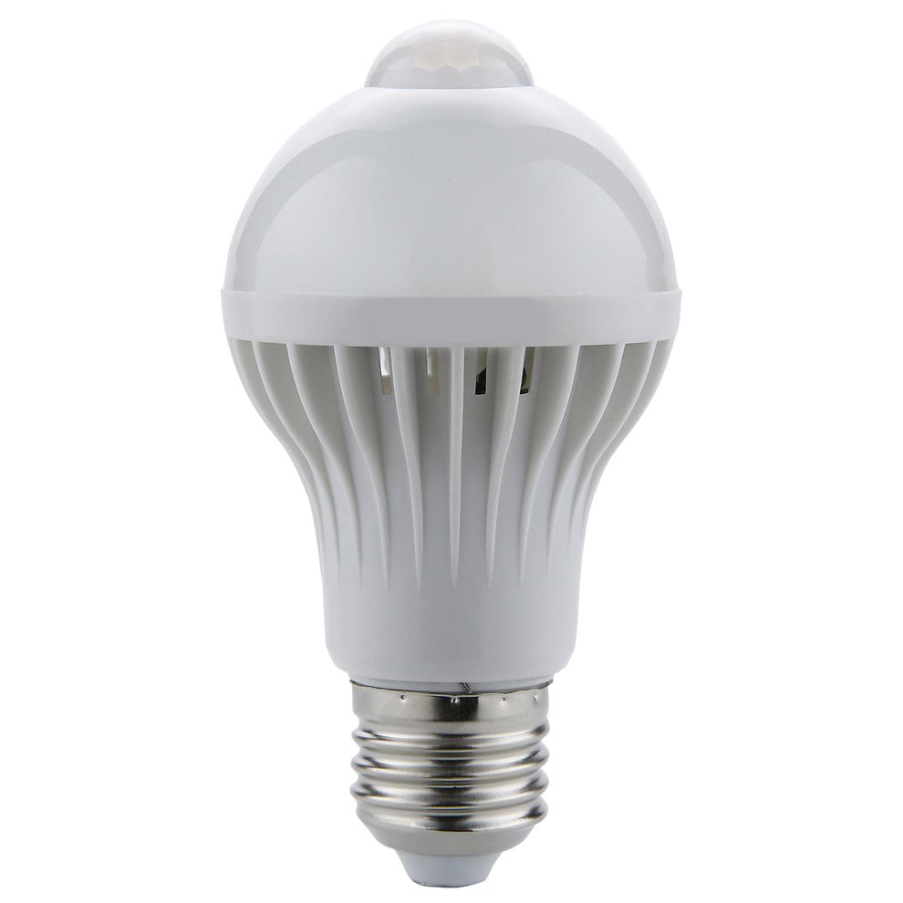 8AC3 5W LED Bulb Lamp Sound Sensor PIR Motion Sensor Detection AC 220V Cold Whit 