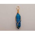 thumbnail image 7 of Natural Handmade Crystal Necklace Gold Tone Agate, Blue Agate,, 7 of 7