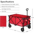 thumbnail image 3 of VIVOSUN Heavy Duty Folding Collapsible Wagon Utility Outdoor Camping Cart (Red), 3 of 5