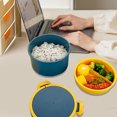 thumbnail image 4 of Bento Lunch Box, Lunch Box Two Layer Stackable Lunch Container Detachable Compartment Design Portable Round Bento Box for Home Office Picnic, 4 of 6