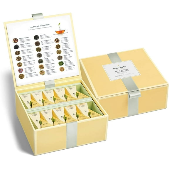 Tea Chests with 40 Handcrafted Pyramid Tea Infusers (Tea Tasting Asst)
