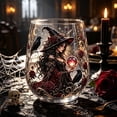 thumbnail image 4 of Witch Stemless Wine Glass Set, 6 Piece Gothic Crystal Ball Glass Cups for Halloween, Witch Themed Stemless Tumbler for Witchy Decor and Party Drinking, Vintage Style, 4 of 7