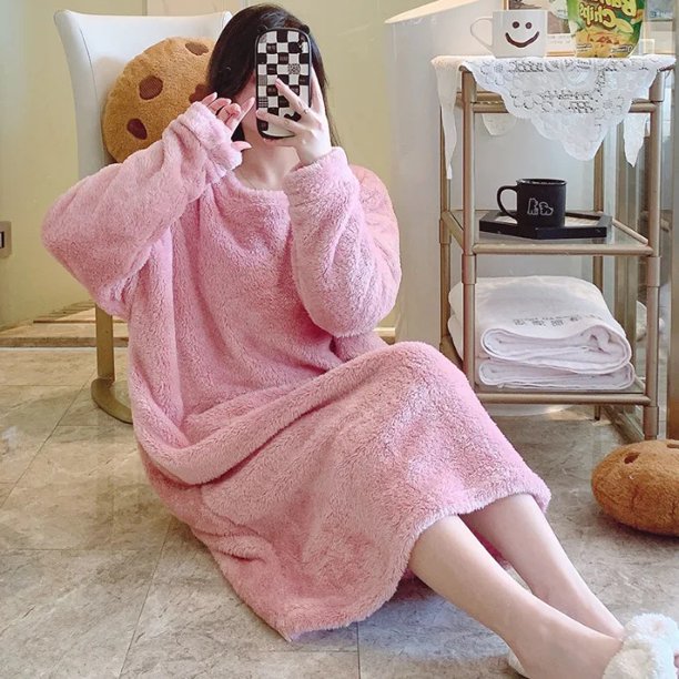 Conjunto de pijama de felpa Jacquard de manga larga para mujer, ropa de dormir de longitud media de estilo dulce para otoño e invierno, ropa exterior de talla grande para el hogar