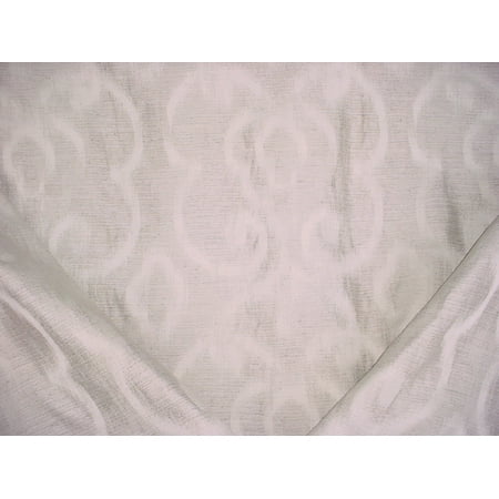 Damask Upholstery Fabric 108RT11 - Platinum Grey White Arabesque Floral Scroll Damask Designer Upholstery Drapery Fabric - By the Yard ()