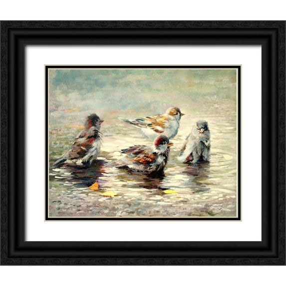 Pautov, Igor 18x15 Black Ornate Wood Framed with Double Matting Museum Art Print Titled - In a Puddle