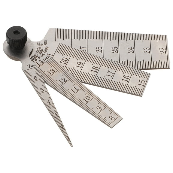 Gap Gauge Width Measuring Tool Feeler Gauges Wedge Shape Steel Ruler Stainless 4 Pcs