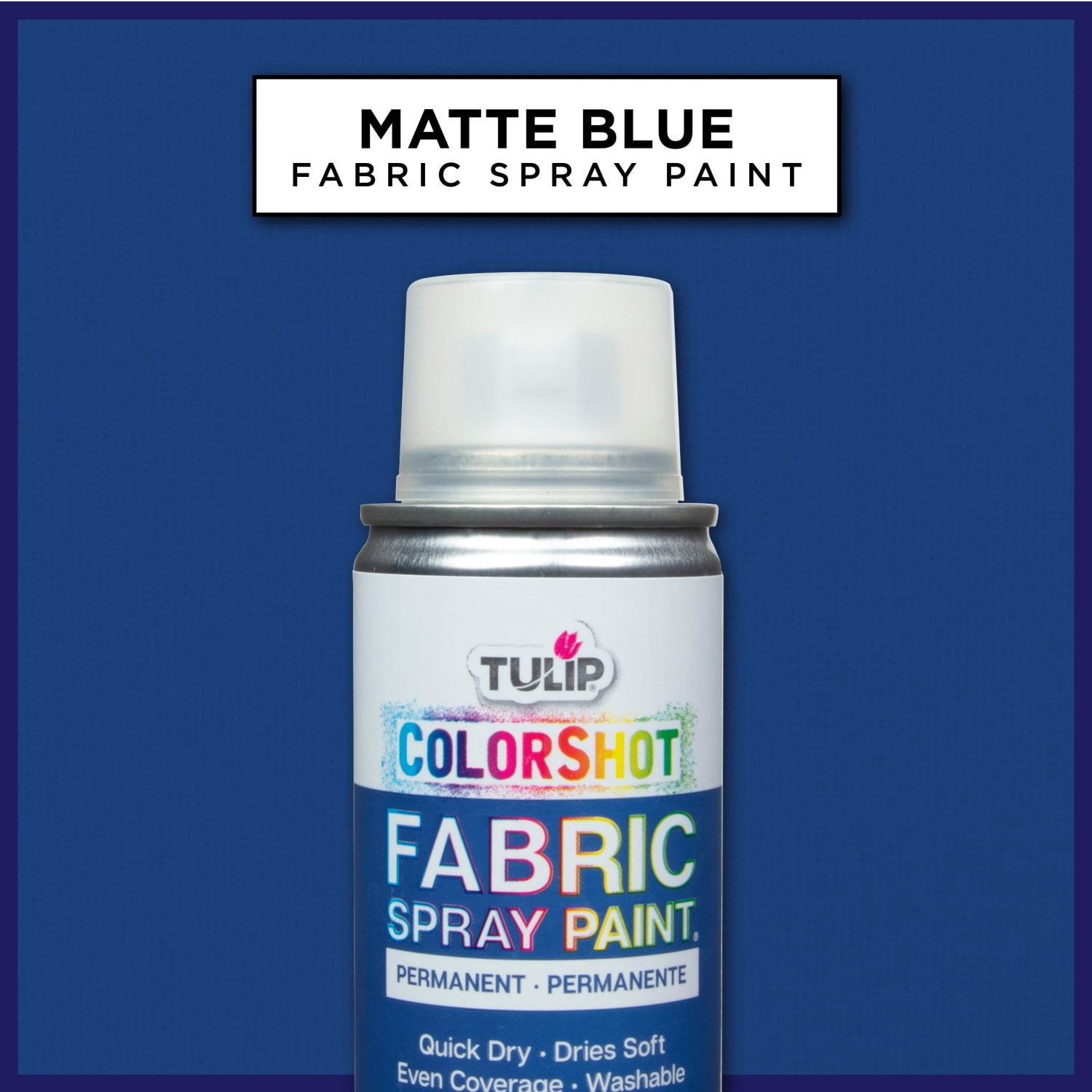 Tulip Color Shot Instant Fabric Spray Paint, 3 fl. Oz. Blue, Quick Dry and Permanent