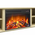 Queer Eye Tamlin Fireplace TV Stand, Natural with Black Metal