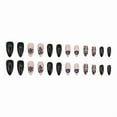 thumbnail image 2 of Christmas Press on Nails Medium Almond Fake Nails Winter Snowflake Acrylic Nail Full Cover False Nails Cute Christmas Stick on Nail for Women, 24 Pcs, 2 of 5