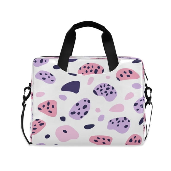 16inch Laptop Briefcase, Business Laptop Bag with Detachable Strap & Padded Compartment, Water-Resistant Polyester,Pink Leopard Print Pattern